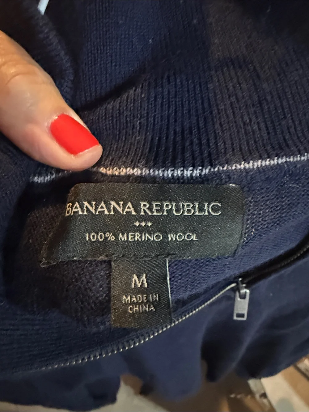 Banana Republic Men's Navy Half-Zip Sweater